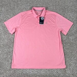 Ariat Tek Polo Shirt Mens XL Pink Solid ClimateTek Cooling UPF Performance